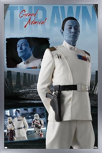 Trends International Star Wars Ahsoka - Póster de pared de Gran Almirante Thrawn, 22.37 x 34.00 pulgadas, versión enmarcada plateada