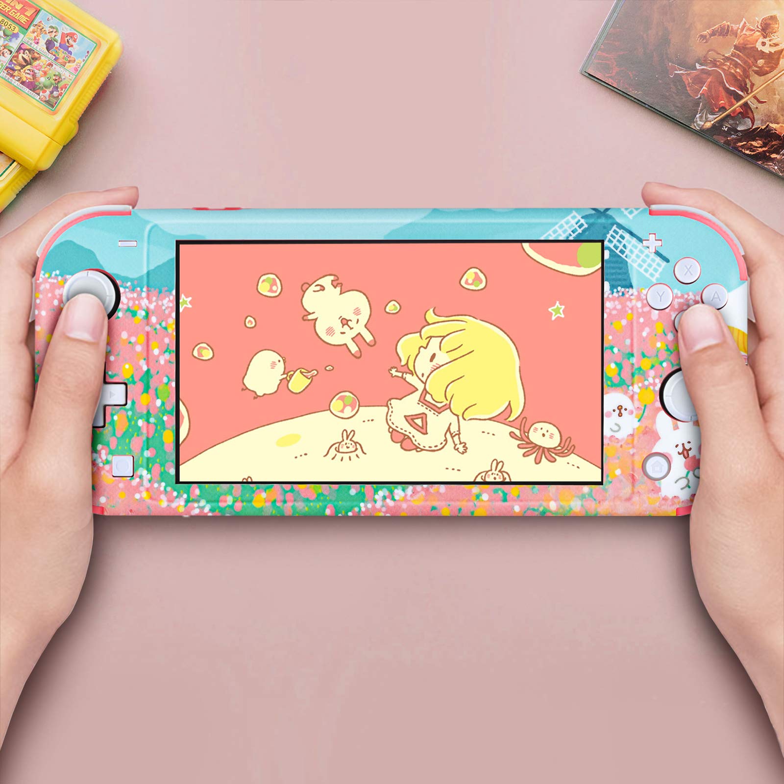 DLseego Switch Lite - Adhesivo de piel con bonito patrón de envoltura completa, compatible con Switch Lite, multicolor