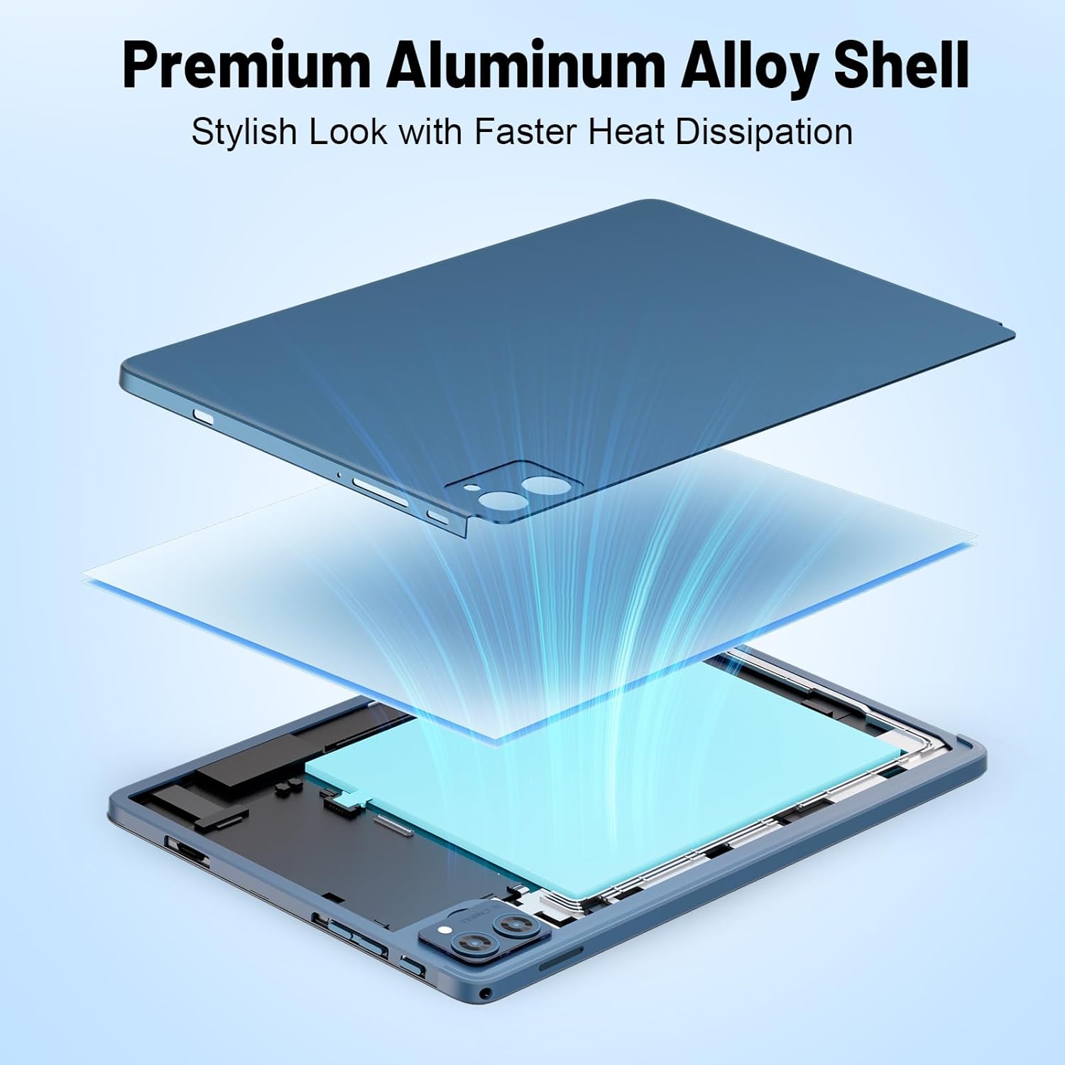 Android Tablet, Android 15 Electronic Tablets, 16 GB RAM 128GB ROM 1TB Expand, Octa-Core,5G WiFi, 13MP+5MP Camera, 8000mAh Battery, Google Tablet with Keyboard Case Pen, Blue