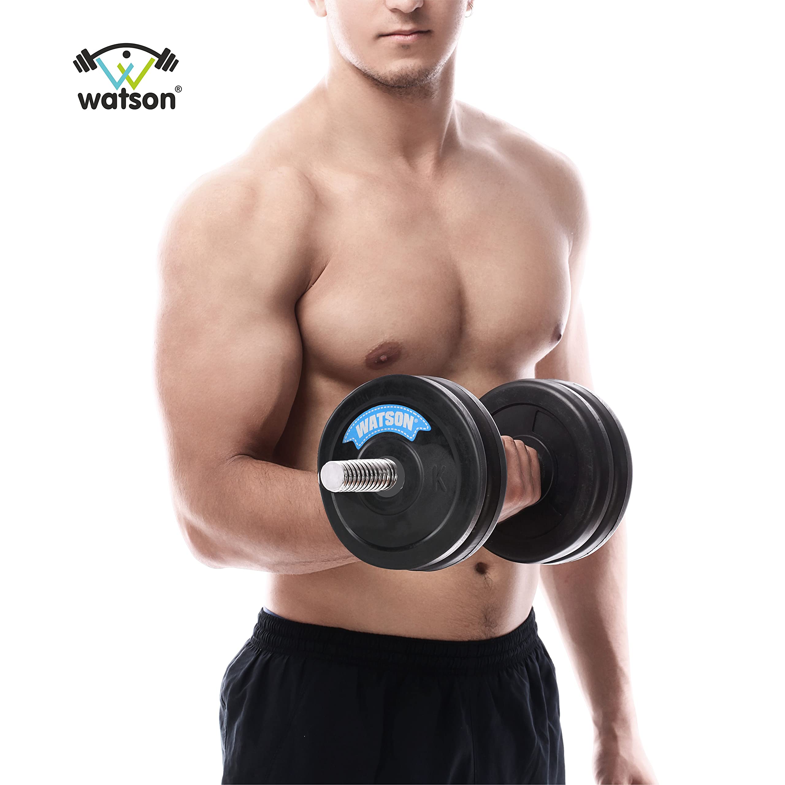 Watson Home Gym Set, Home Gym Equipments Kit with 8kg(2kgx4) Weight Set,  Dumbbell Set Rubber 14