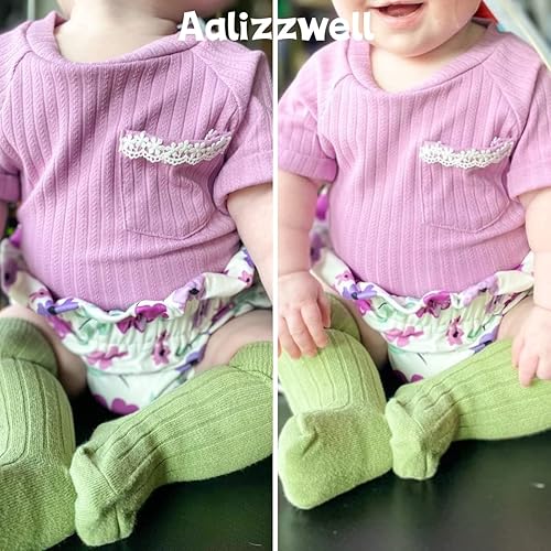 Miniatura 2 de Aalizzwell Camiseta para bebé recién nacida y pantalones cortos con cierre a presión para verano