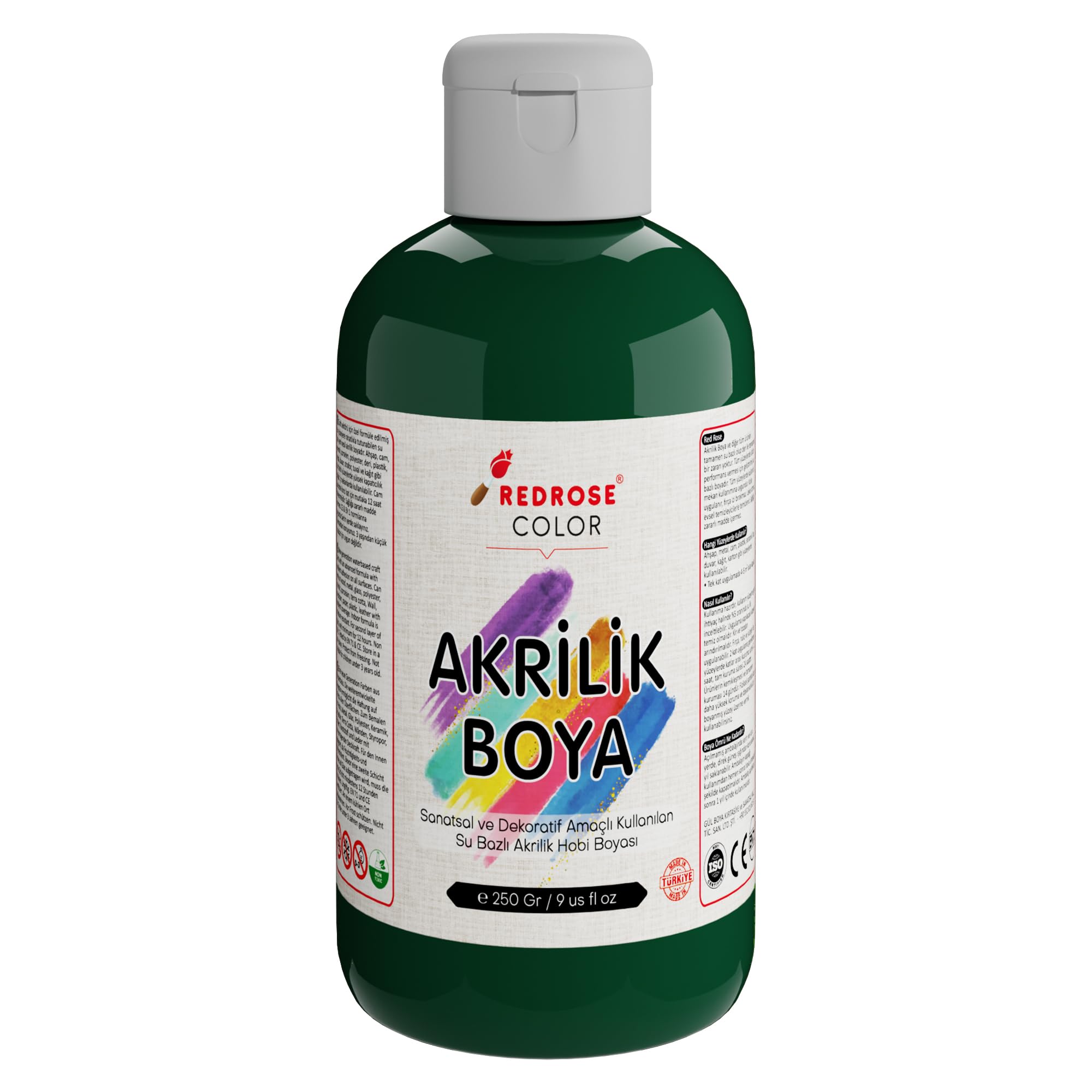 Red Rose Koyu Yeşil Akrilik Boya 250 gr