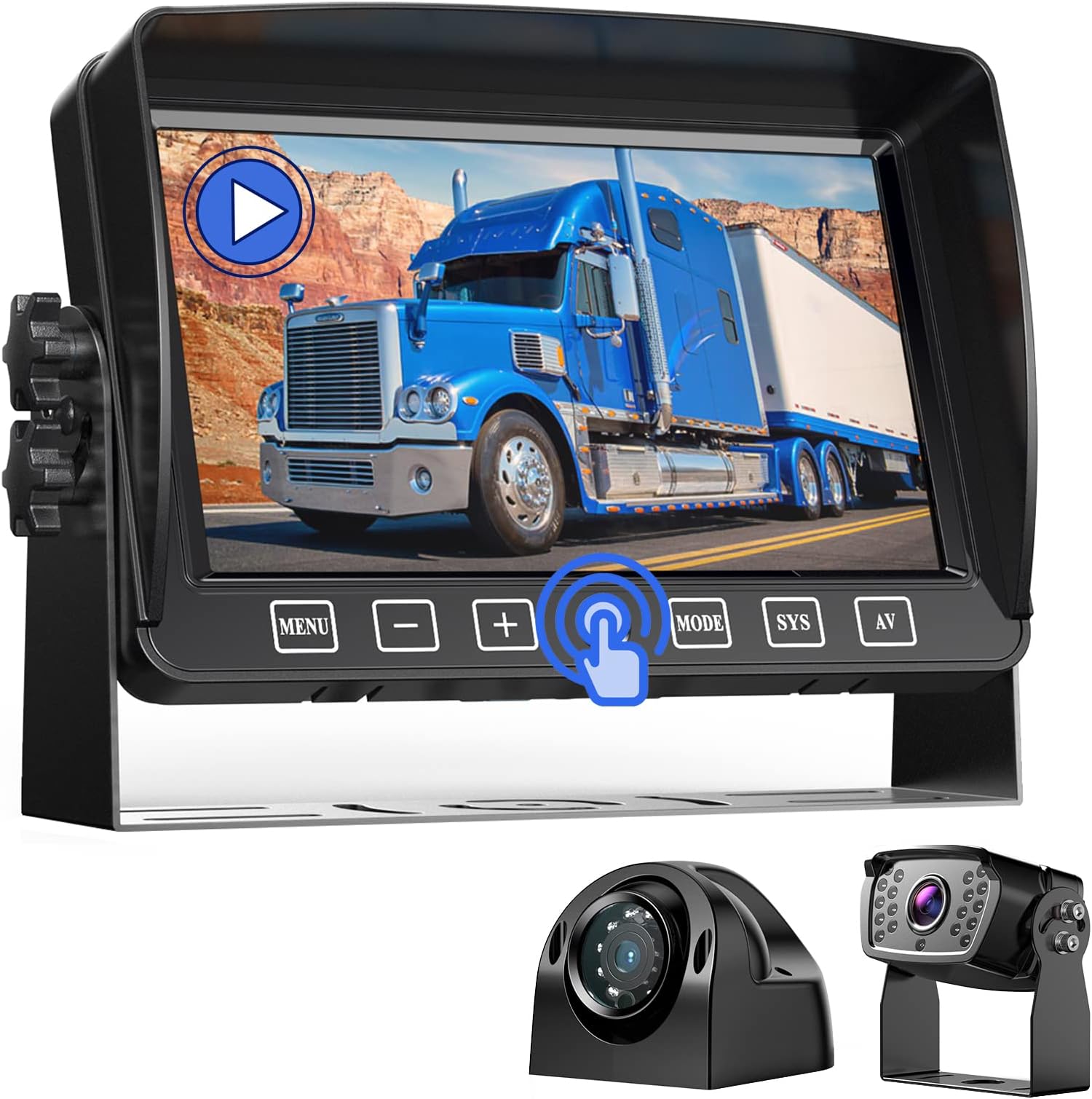Wireless Backup Camera Kit with 5" HD Screen & License Plate Camera with Frame, Night Vision IP69K Waterproof 170° Wide Viewing Angle, Simple Installation, Universal for Car, Camper, Pickup.