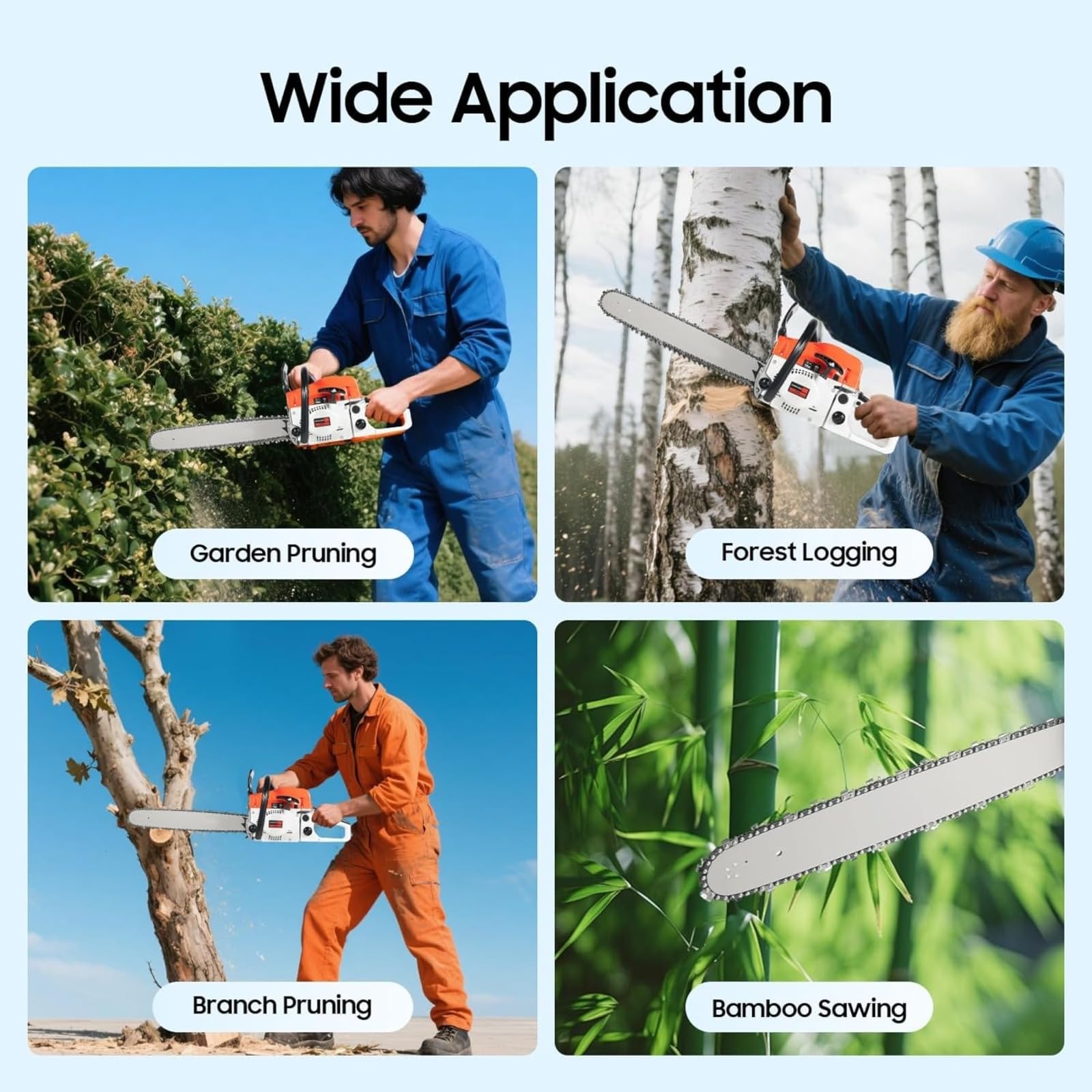 Motosierra de gas, motosierra profesional de mano resistente con sistema antivibración y arranque rápido, motosierra eléctrica para podar árboles, leña, ideal para jardín, granja, uso al aire libre