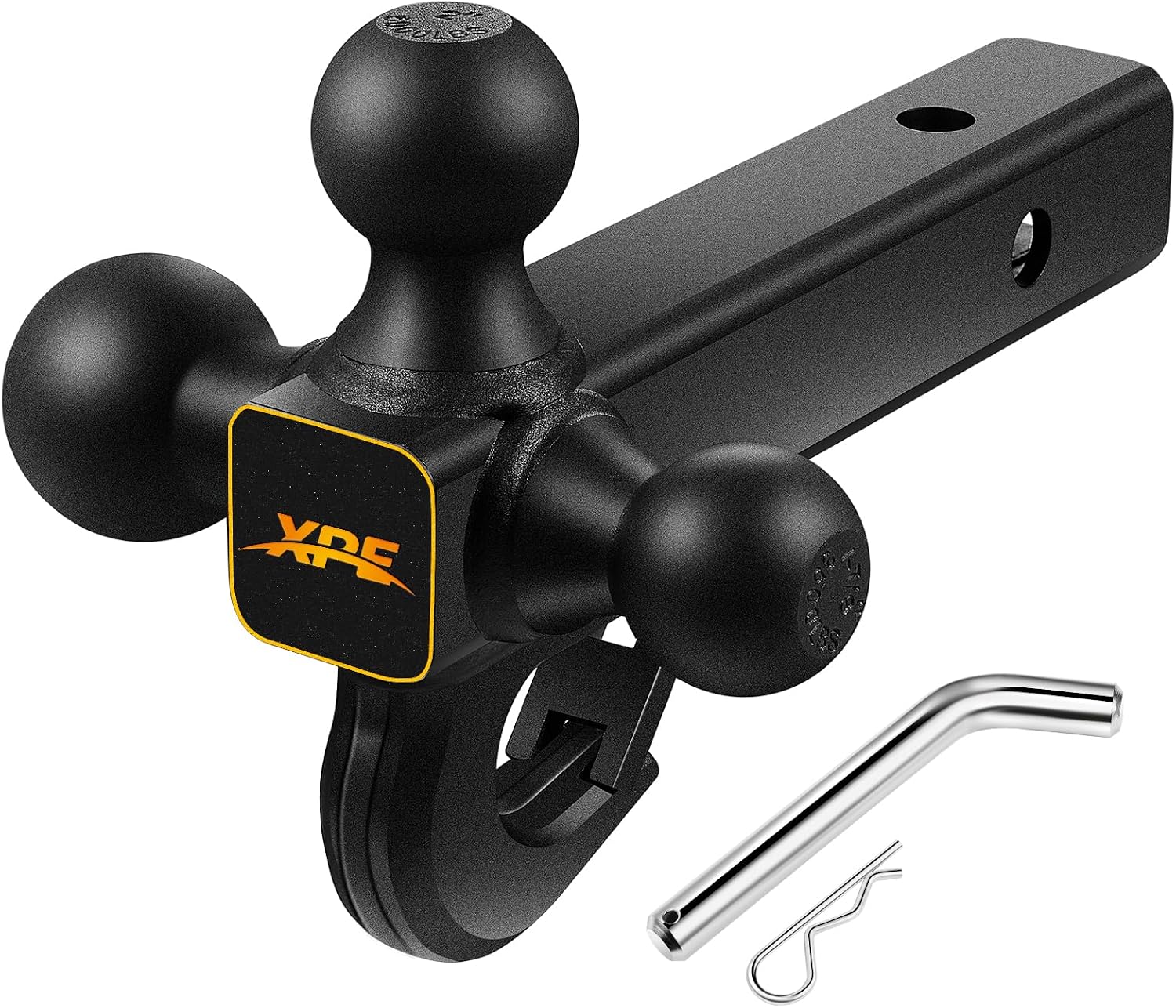 XPE Trailer Hitch Tri Ball Mount with Hook,Fits 2” Hitch