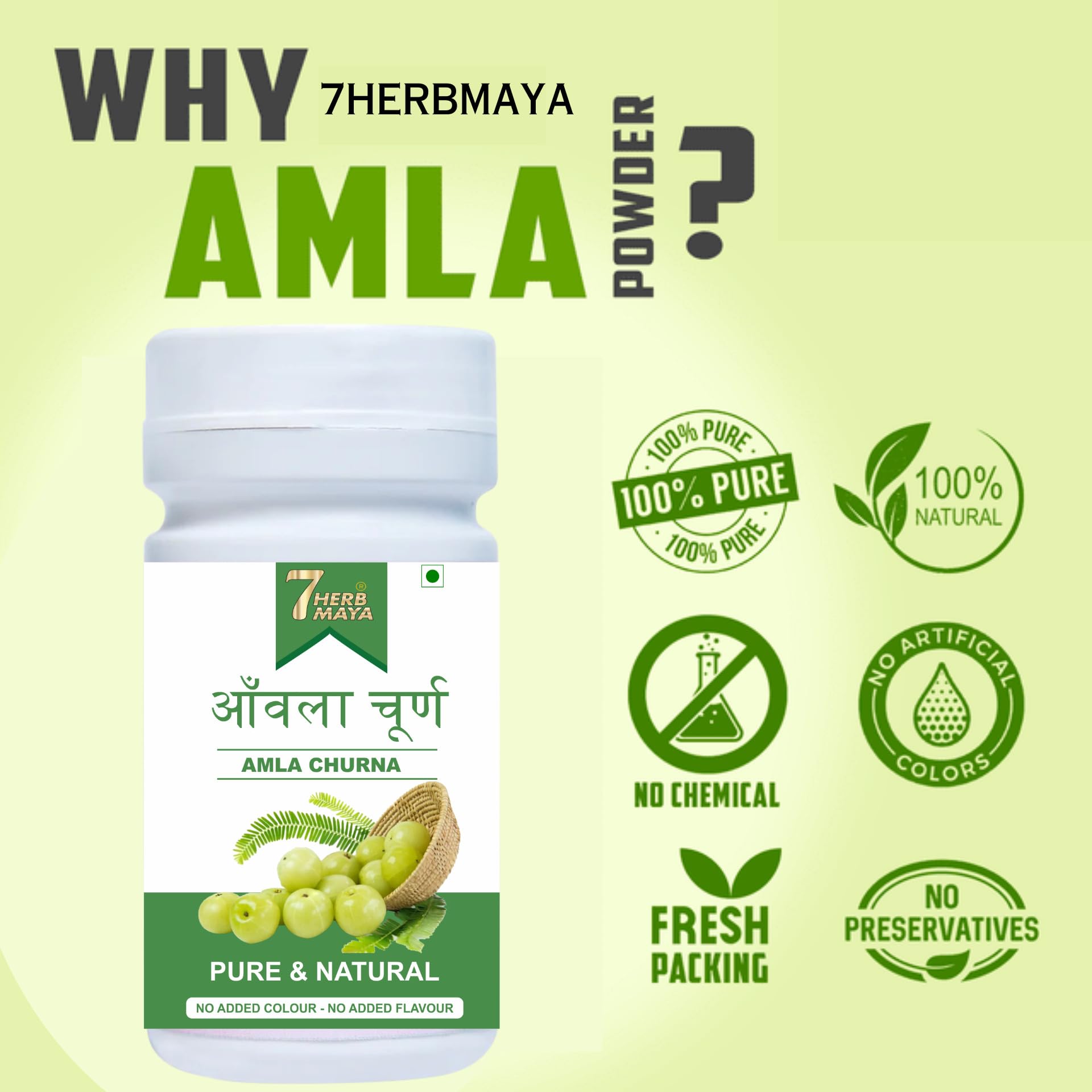 7HerbMaya Natural & Organic Amla Powder Indian Gooseberry Powder For Hair and Skin Care |100 gm| 4