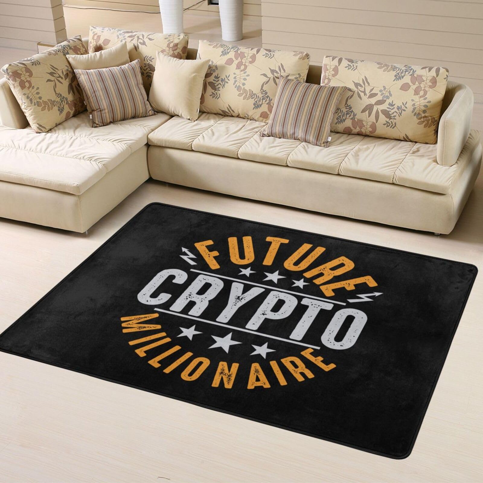 Amazon.com: Future Crypto Millionaire Area Rug 63x48in Rugs for Living Room  Indoor Floor Non-Slip Rug Washable Large Rug Indoor Decorative Carpet Yoga  Floor Mat : Home & Kitchen
