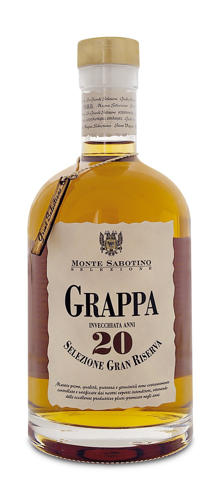 Grappa Stravecchia 20 Jahre Holzfaßgelagert Monte Sabotino Italien 40% Vol 700 ml