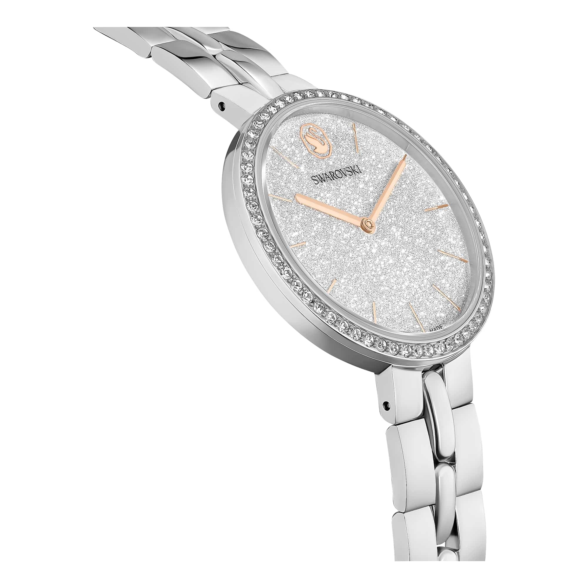 Swarovski Cosmopolitan Kollektion Uhr, Swiss Made, Metall-Armband, Silberton