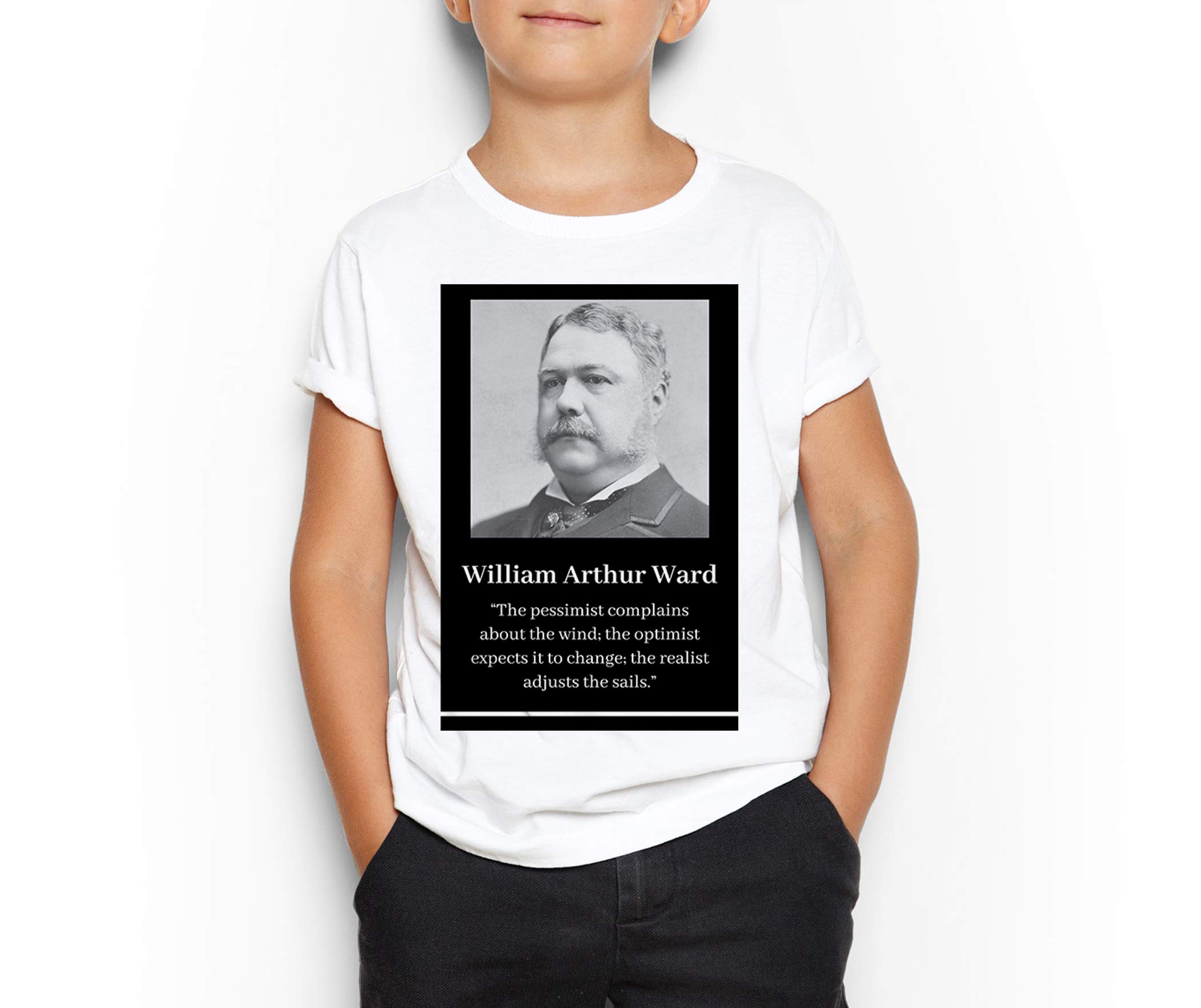 William Arthur Ward White Round Neck T-Shirt For Kids 12-14 Years