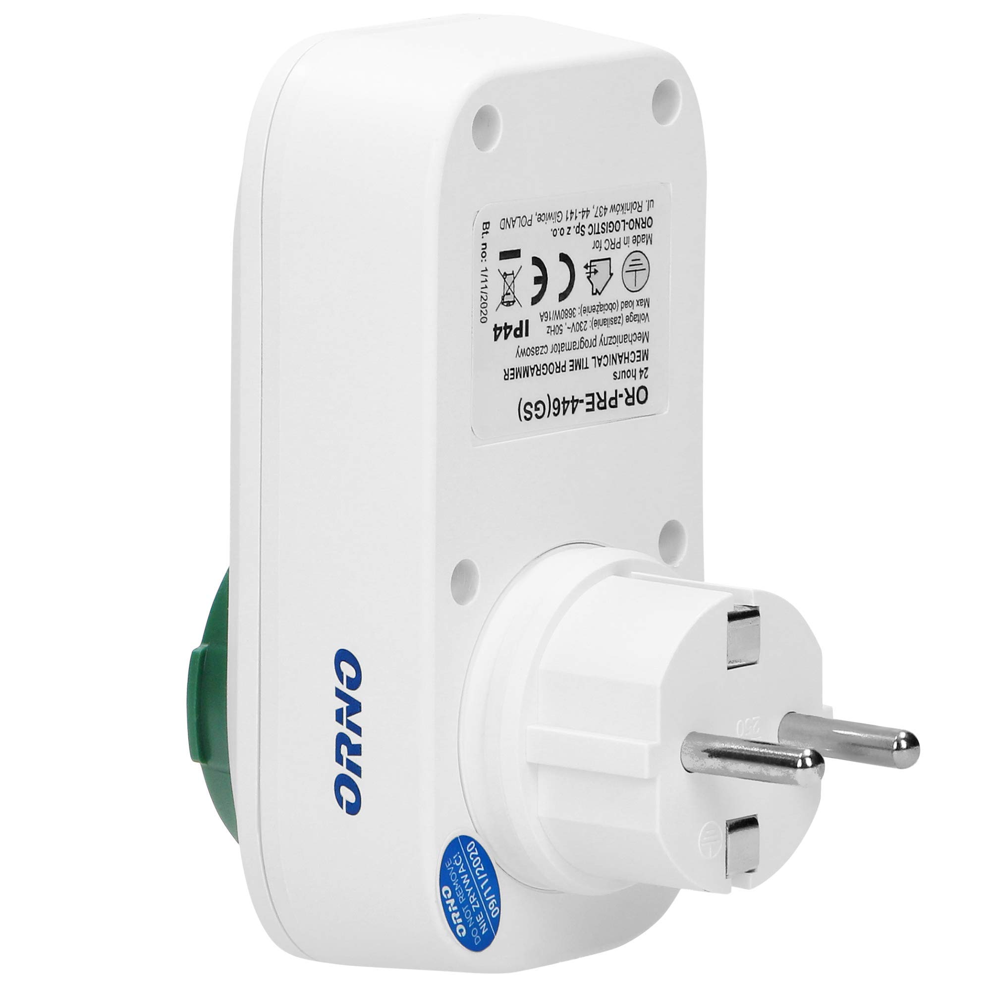 ORNO PRE-446(GS) programator czasowy na zewnątrz z czujnikiem zmierzchu, Schuko, 16 A/230 A, IP44
