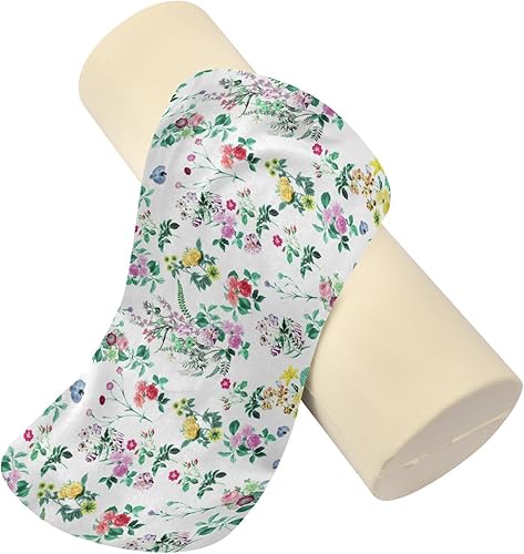 Miniatura 2 de Almohada con diseño de hojas y flores silvestres para piernas para dormir, almohada cervical con funda de almohada larga redonda para cama