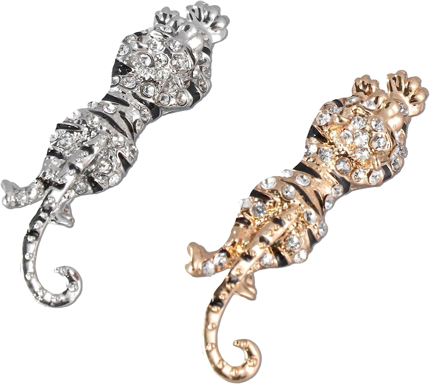 Leadigol Rhinestone Tiger Brooch Pins Women Men Fashion Jewelry Gold Silver Animal Lapel Pin Coat Collar Brooch Badge Wedding Party Clothes Decoration Gifts - Image 3
