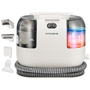 VIVOHOME Portable Multipurpose Carpet Cleaner Machine 15s Fast Heating Spot Cleaner for Upholstery 4 Detachable Brush Heads for