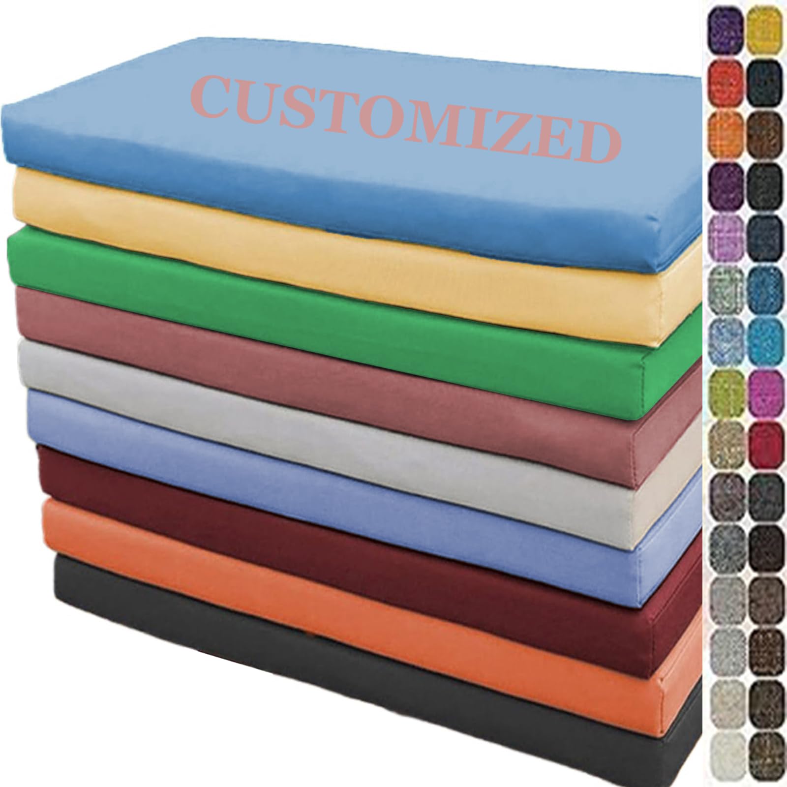 Cuscino per panca da giardino, lavabile, impermeabile, per panca da giardino, antiscivolo, per sala da pranzo, soggiorno, cucina (blu, 180 x 30 x 5 cm)