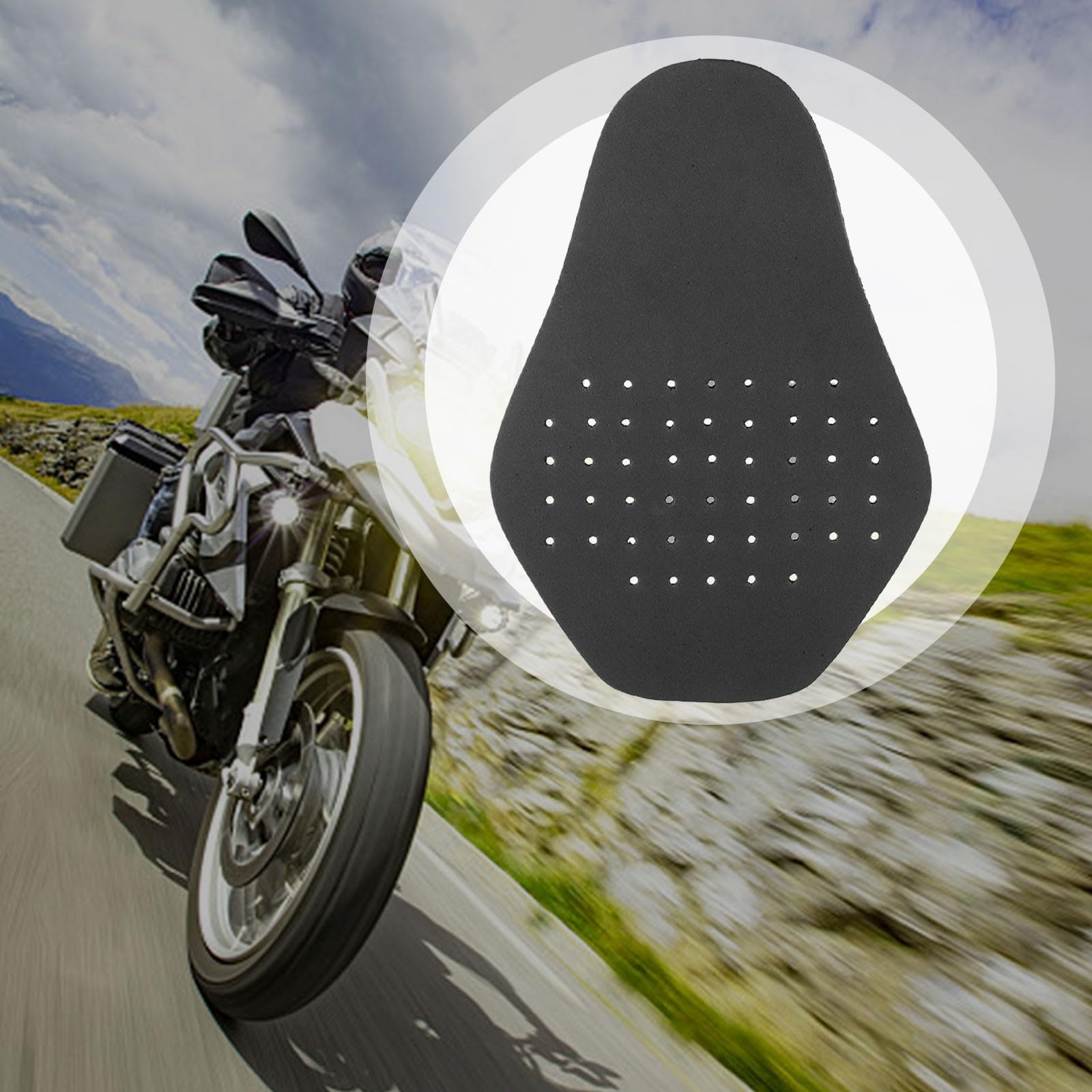 Protezione posteriore leggera in EVA per moto e bici, colore nero