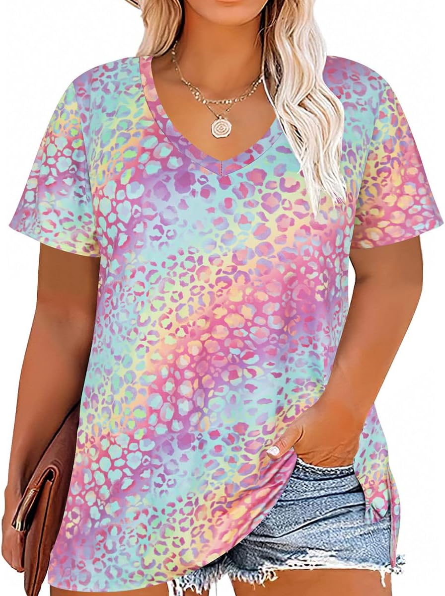 Side Split-tie Dye Leopard