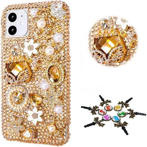 STENES Sparkle - Funda compatible con Samsung Galaxy S23 Ultra, elegante, hecha a mano en 3D, diseño de diamantes de imitación, diseño de flores,