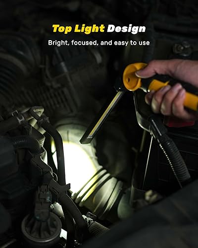 Miniatura 7 de Luz de trabajo LED recargable de 1000 lúmenes, linterna magnética plegable de 4000 mAh con 3 modos, rotación de 360 y 180, luz mecánica portátil