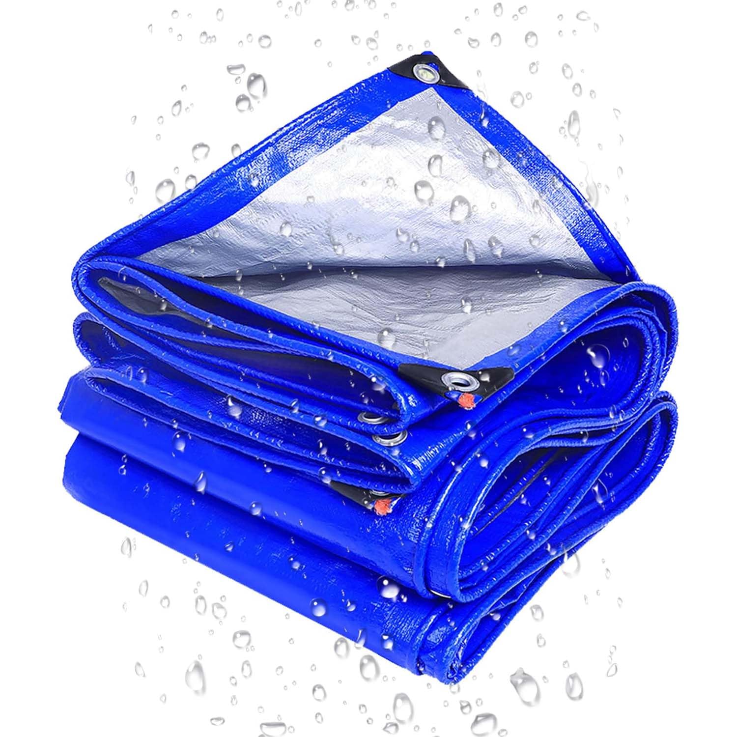 Ffsaacol Heavy Duty Waterproof Tarpaulin, Weatherproof Tarp with Grommets, Outdoor Garden Patio Tarpaulins Dustproof Heavy Duty Cover Double-Sided Waterproof A, 3x3/10x10ft