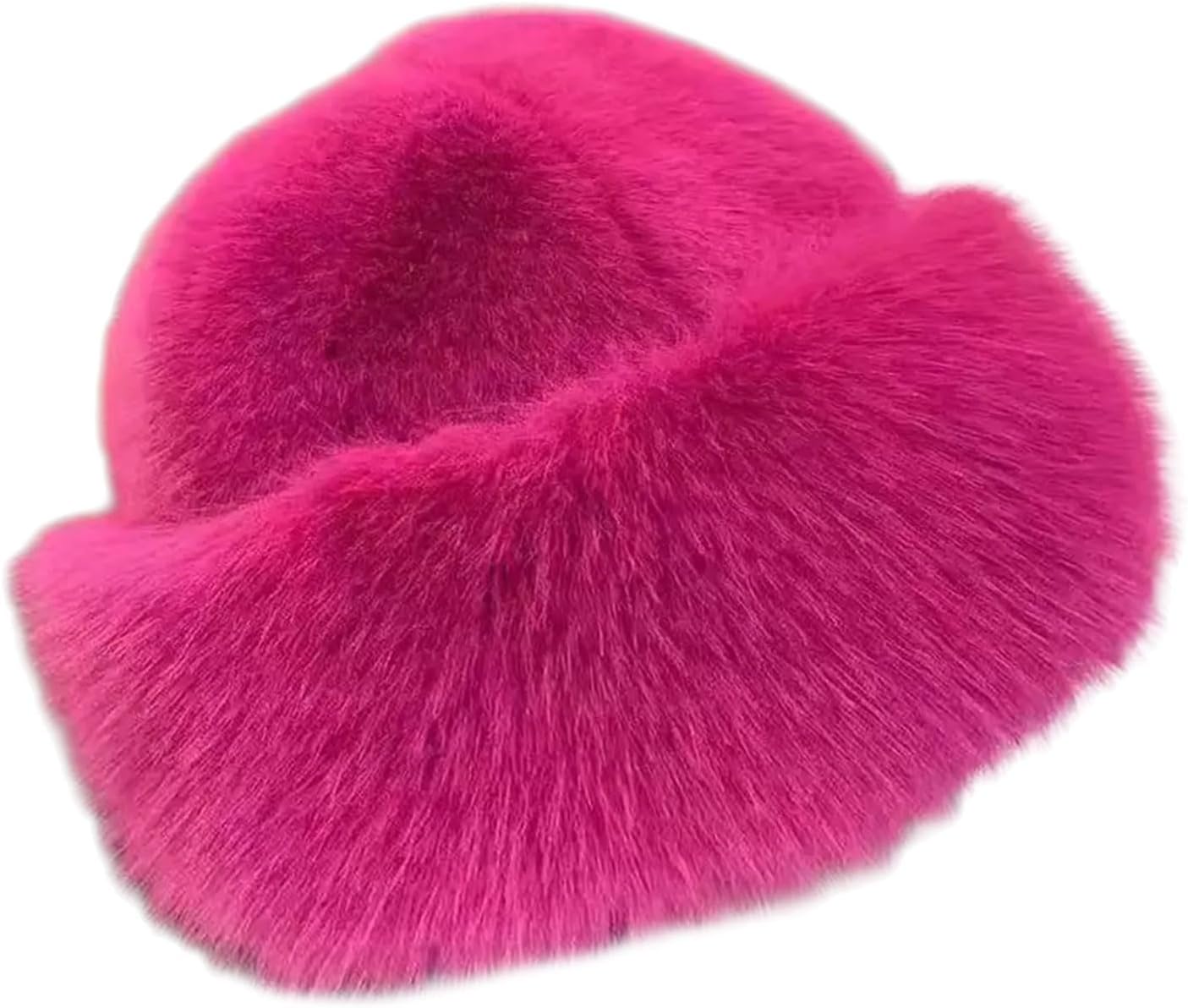 Mongolian Styles Plush Hat with Soft Faux Furs and Earflap for Winter Protections Outdoor Activity Warm Hat Winter Outdoor Rose Red