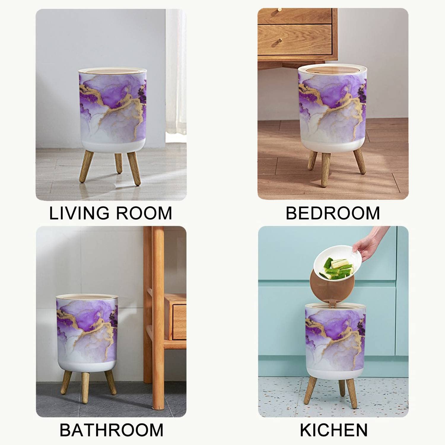 Mango® Small Outdoor Trash Can With Lid - Dog Poop Trash Can For Outdoors - Plant Styled Outdoor Garbage Can - 1.8 Gallon - Throw Away Pet Waste Discreetly - View #6