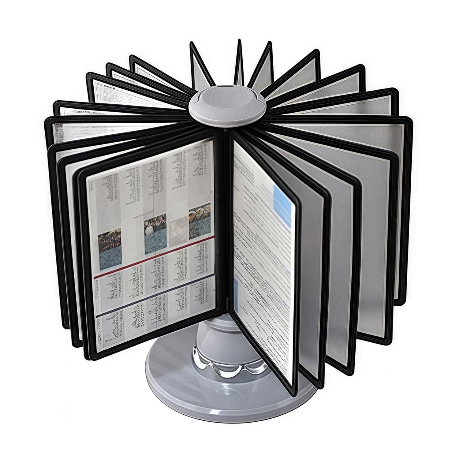 OLSKFUH Double-Sided Document Holder, 20-Panel Large Capacity A4/A5 File Organizer, Catalog Display Rack For Office Home Reference,