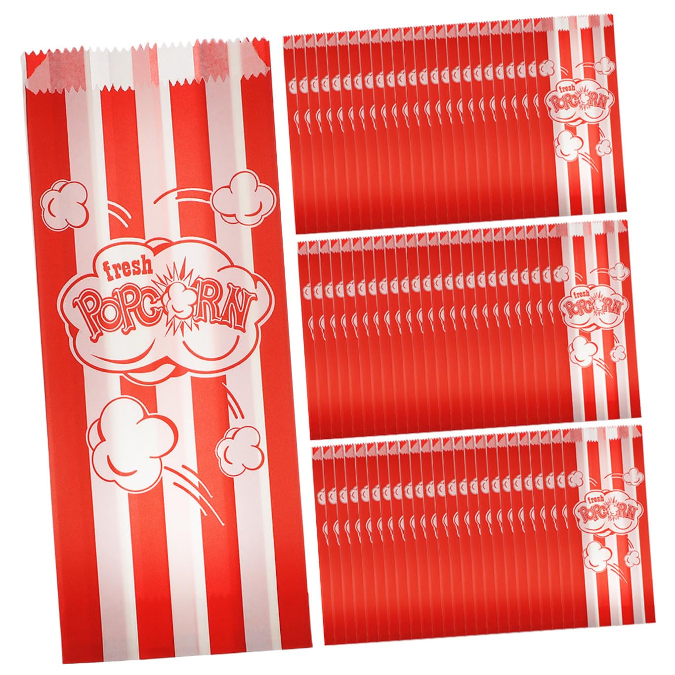 Sachet pop-corn papier anti-graisse 90x50x220mm lot de 100 portions individuelles pour fête