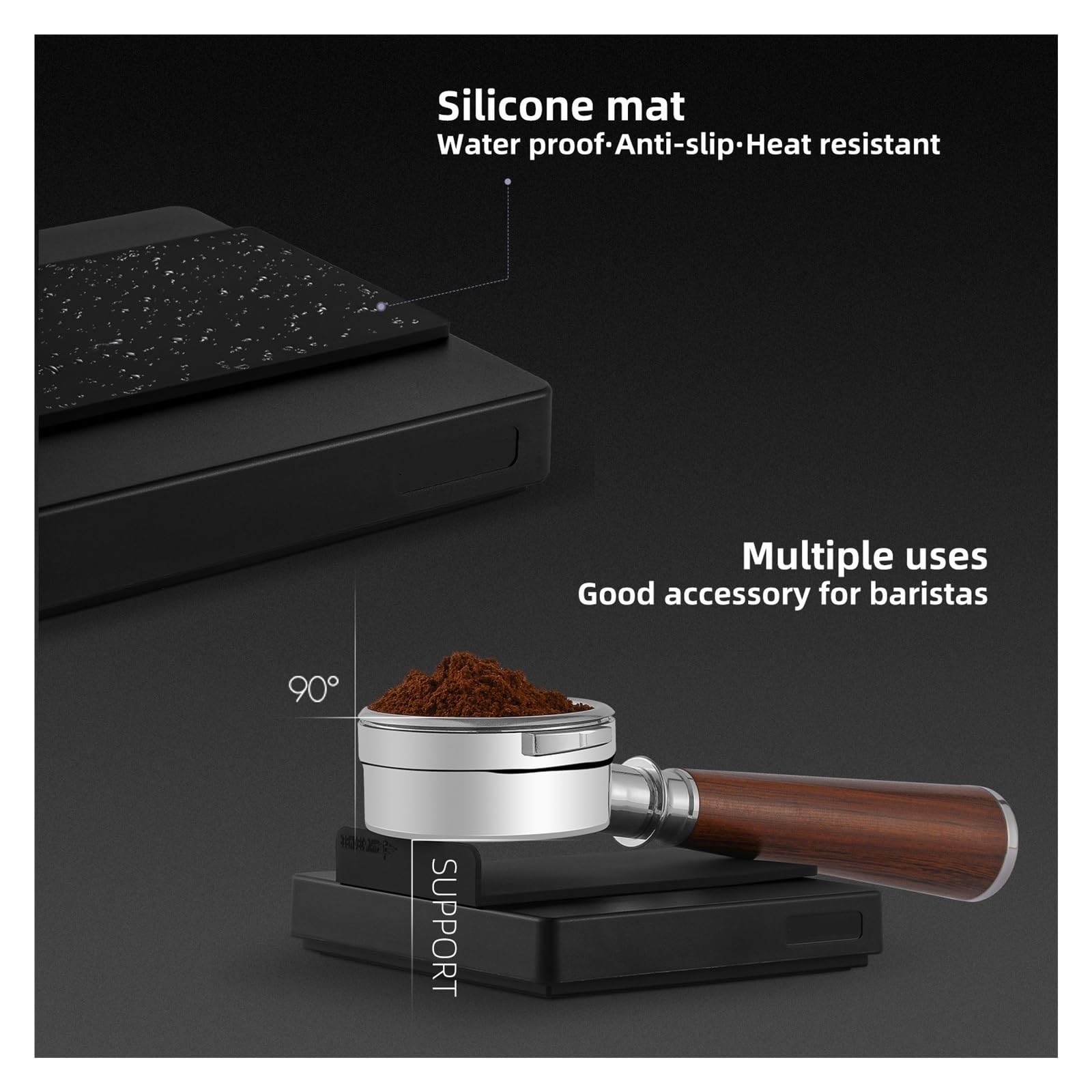 Báscula De Café Cocina Digital 2000g/0,1g Electrónica Recargable Cíclica Alta Precisión Accesorios Barista For El Hogar Medición Precisa Esfuerzo(Black)