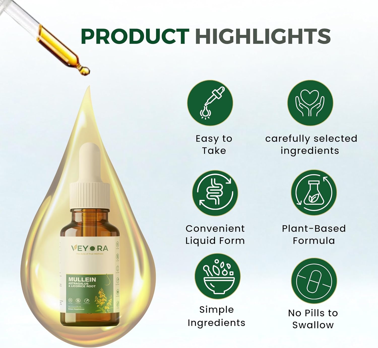 Mullein Leaf Drops with Astragalus & Licorice Root - 4 fl oz Liquid Supplement - Herbal Extract Drops - 1200mg Per Serving - Vegan, Non-GMO, Gluten Free - 120 Servings - Image 6