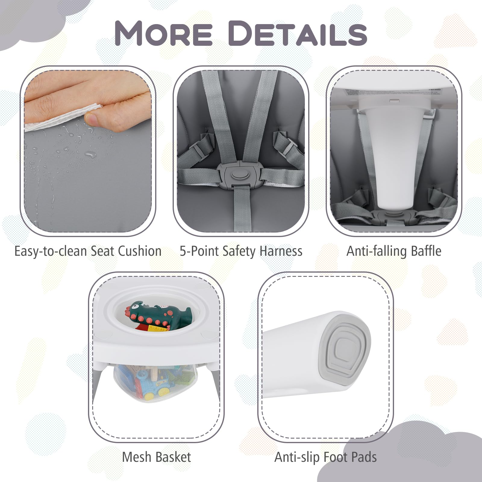 RELAX4LIFE 16 en 1 Trona Evolutiva Bebé con Altura Ajustable, Asiento Giratorio 360°, Mesa Doble Cara y Arnés de Seguridad, Trona Bebé con Bandeja Ajustable, Silla Alta para Niños 6-36 Meses (Blanco)