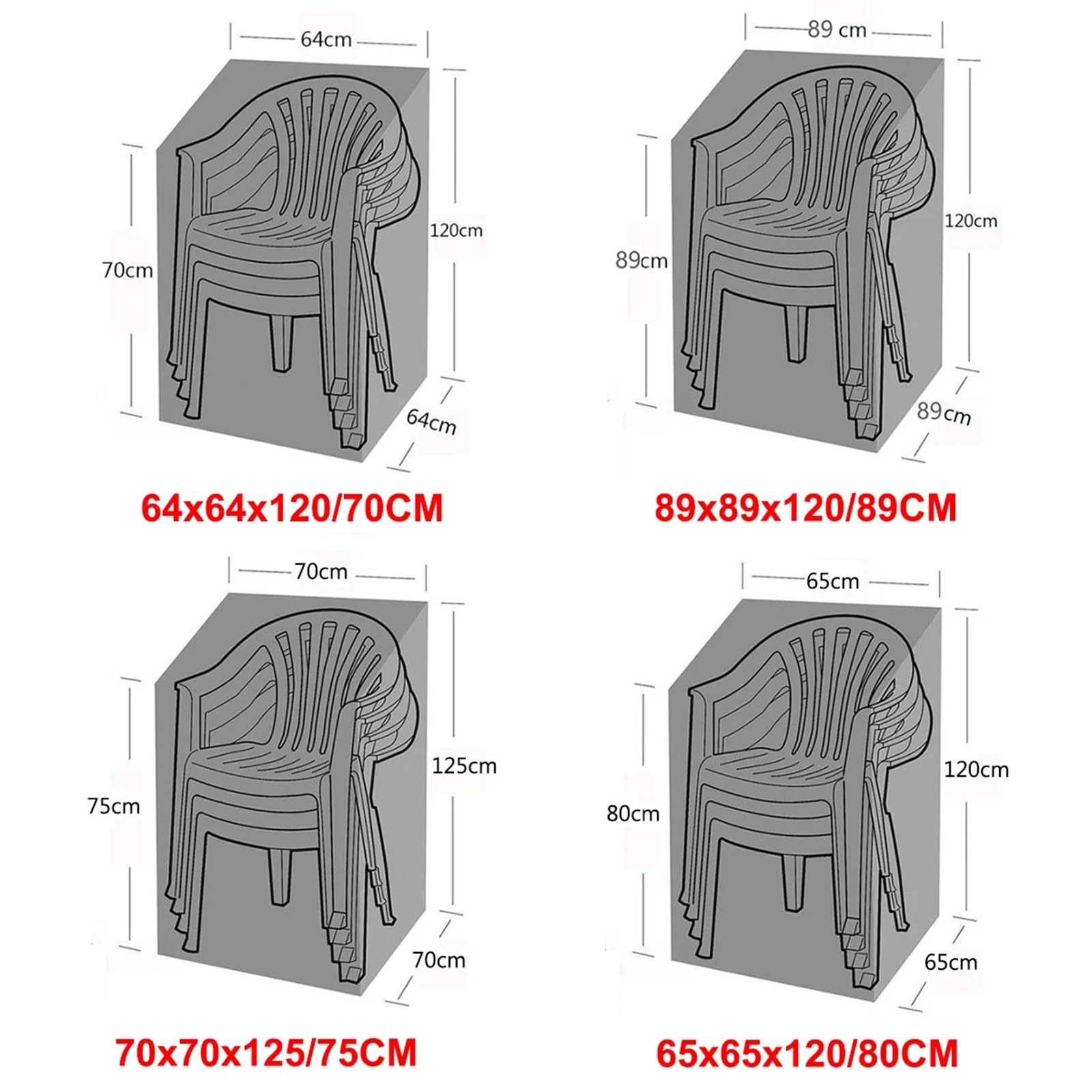 Copertura Per Lettino Prendisole Copertura impermeabile for sedie e divani da esterno, copertura antipioggia for mobili giardino, protezione Per Sedia(70x70x125/75cm)