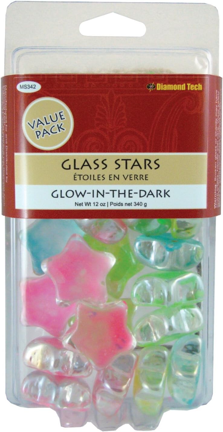 Glass Glow-in-the-Dark Star Mosaic Tile, 1", 12 oz.