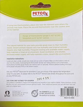 PETCO Thermometer Humidity Gauge Combo Pak