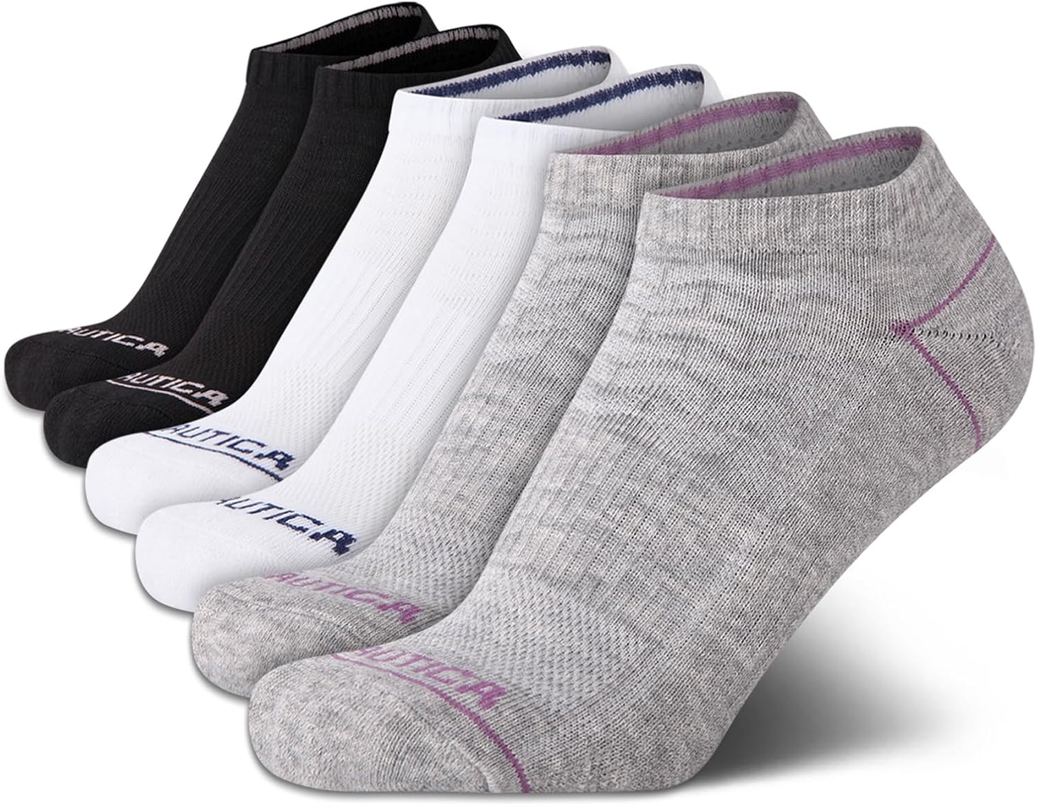 Nautica Womens Low Cut Socks - 6 Pack Breathable Cushioned Athletic Performance No Show Socks for Women (Sizes: 4-10)