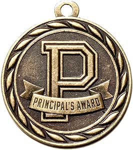 Amazon.com : 2 Inch Principal's Award Medal in Antique Brass Attached ...