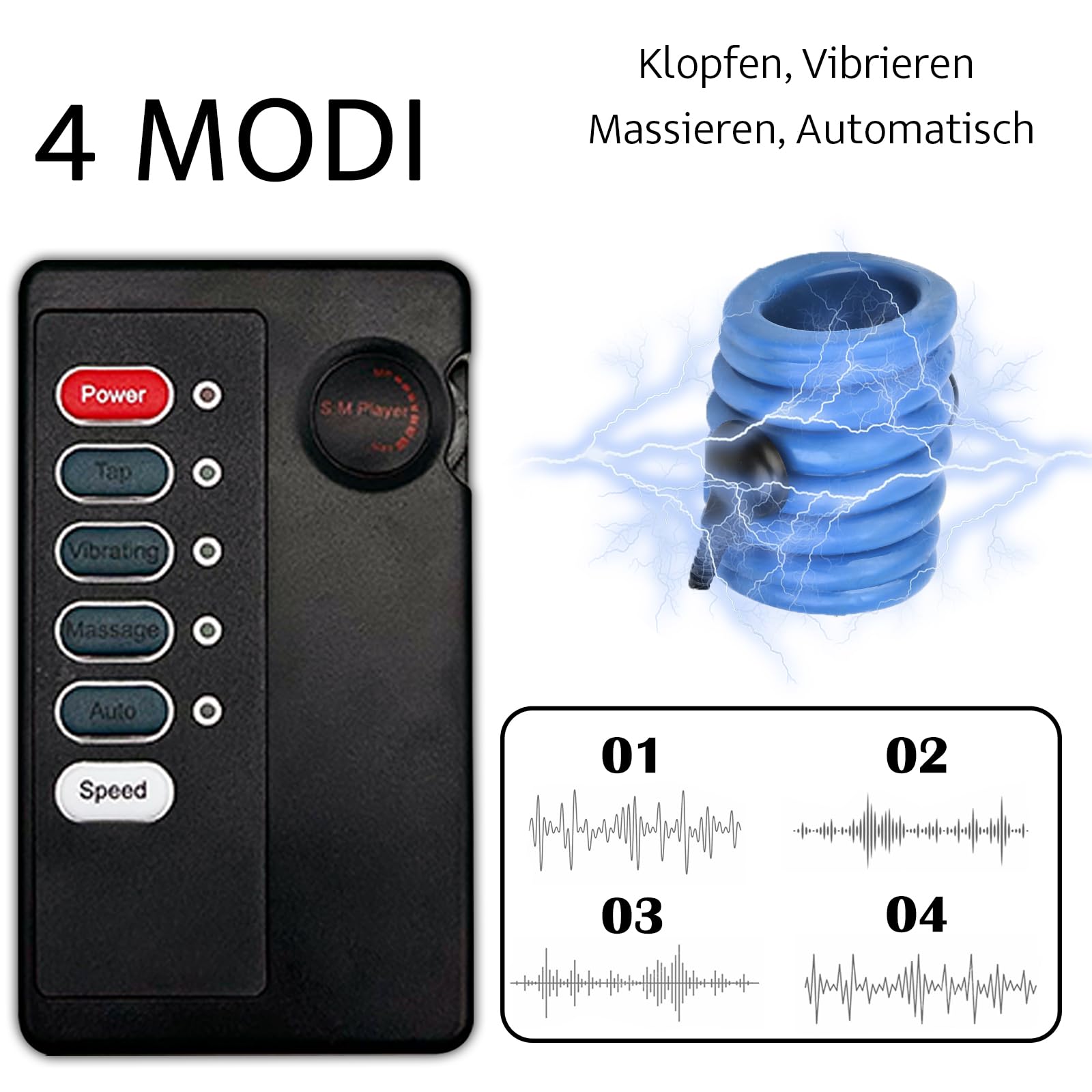 Anneau Pénien À Choc Électrique Renforcé Avec Anneau Pour Les Testicules Anneau Pénien En Silicone Extensible Pour Hommes Masseur E-Stim SM Avec Hôte Et Électrodes Pour Les Testicules Et Le Pénis