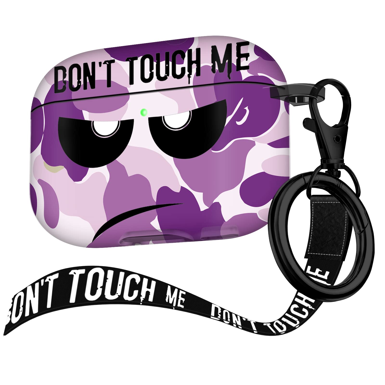 Youtec AirPods Pro Case , Don't Touch Me Airpods Pro Cover with Keychain/Lanyard Soft Cute Shockproof Cover for Women Men Compatible with AirPods Pro 2019 Charging Case,Purple