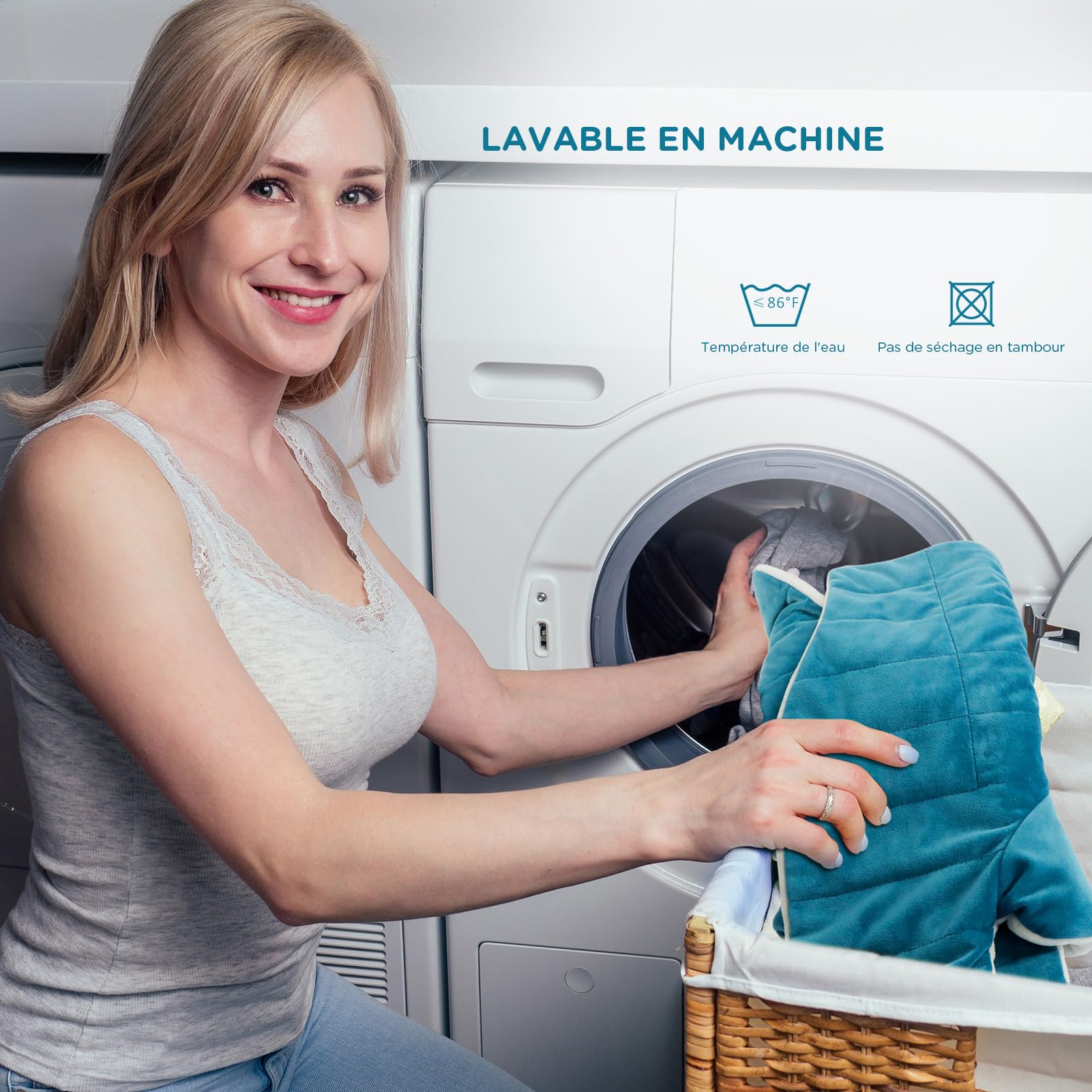 Comfytemp Coussin Chauffant Nuque, 9 Niveaux de Chaleur et 11 Niveaux de Minuterie, Coussin Chauffant pour le Cou et les Épaules, pour une Détente de la Cou, Épaules, Lavable en Machine, 48 × 56cm