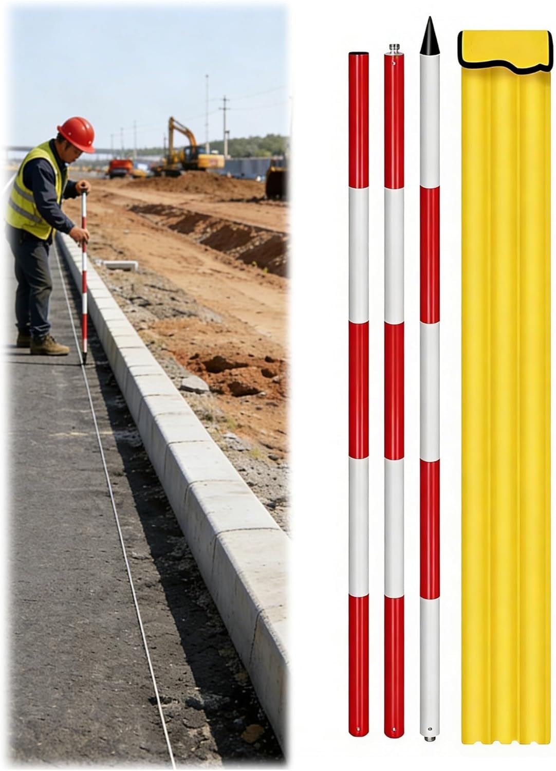 Wysoka dokładność Aluminiowy słup pomiarowy do centrowania konstrukcji geodezyjnych(Rivets,300 cm/118.11 inch)