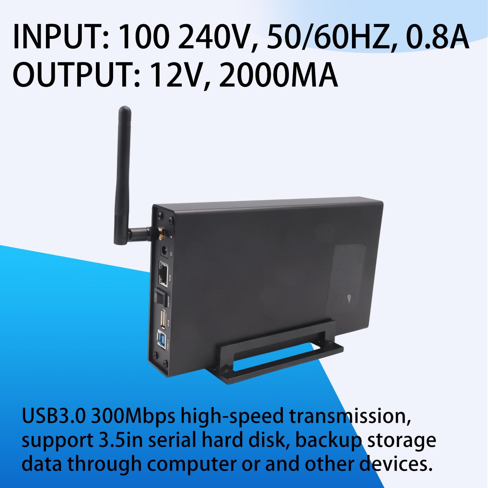 Boîtier Portable pour Disque Dur SSD 3,5 Pouces USB 3.0 RJ45 Ethernet NAS Serveur de Streaming Réseau Stockage pour Boîtier Prise UE