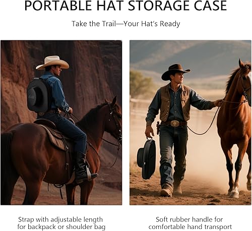 Miniatura 4 de Caja de viaje para sombreros a prueba de aplastamientos, estuche de viaje para sombreros Fedora, caja de almacenamiento, organizador de gorras con