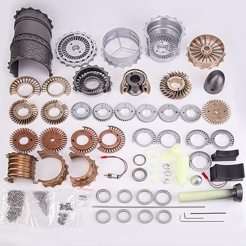 Miniatura 5 de Luminda Kit de motor turbofan de avión que funciona, 120 WS-15 Kit de construcción de motor de terror de bricolaje, tecnología ciencia física,