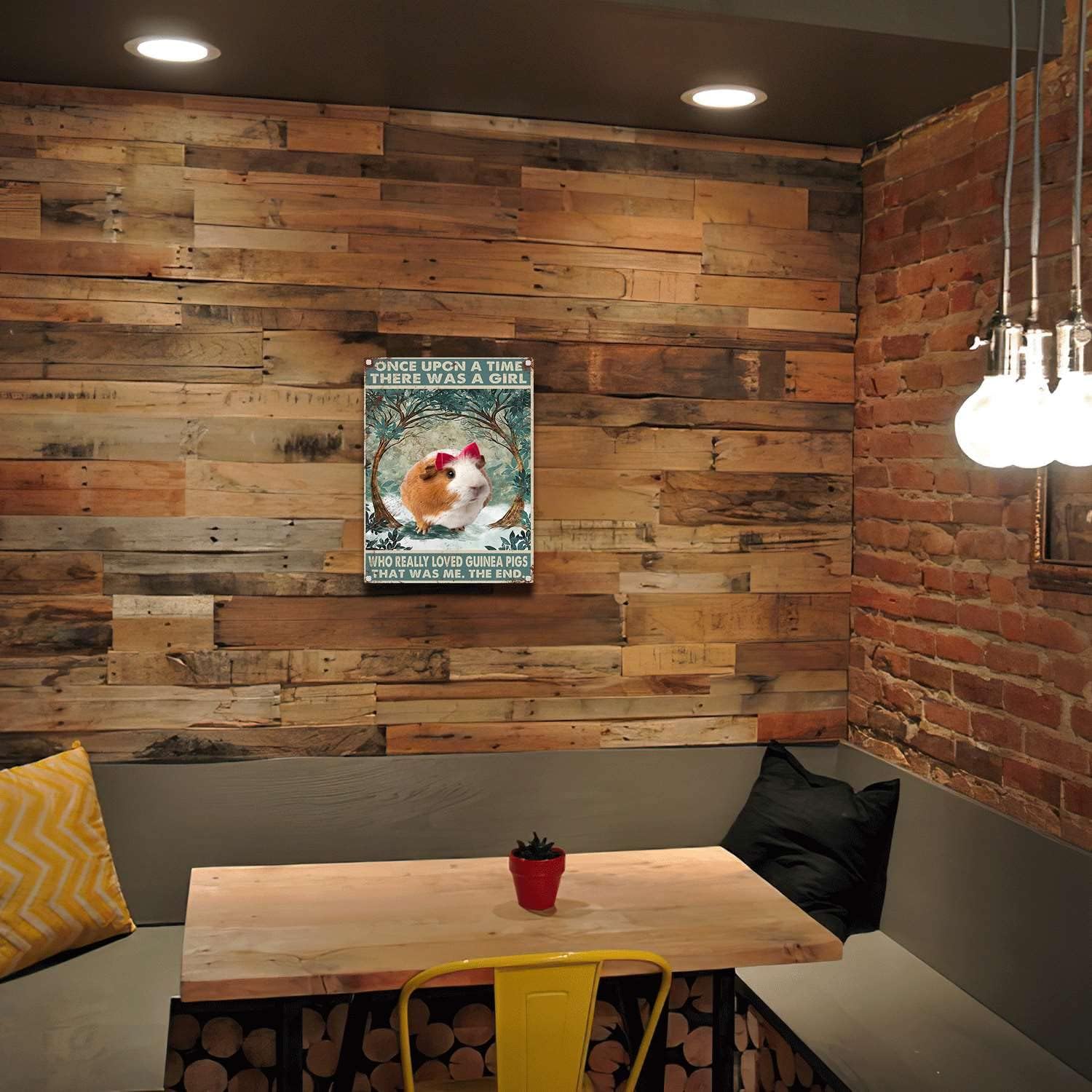 Once Upon A Time There Was A Girl Who Really Loved Guinea Pigs Tin Sign Metal Wall Decor for Garden, Bars, Restaurants, Cafes 1216inch