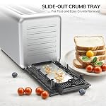 Keenstone 4 Slice Toaster, Digital Smart Toaster with TouchScreen, Memory Function, Single Slot Toasting, Timer, Reheat & Defrost for Bagels, Bread, Waffles, Muffin, Stainless Steel Kitchen Essentials