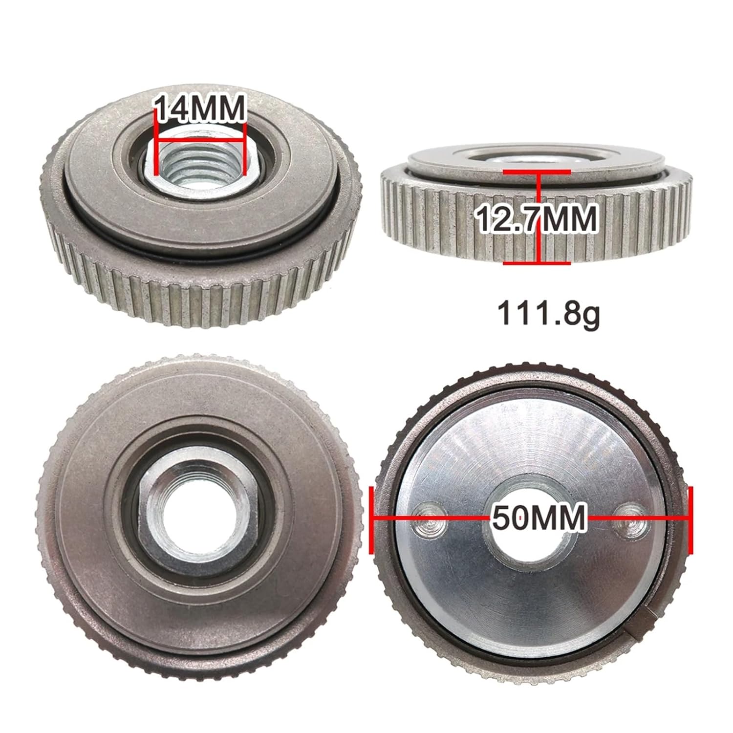 アングルグラインダー用クイックリリースナット M14アングルグラインダーロックナット、クランプフランジ固定カッティングディスクカップ