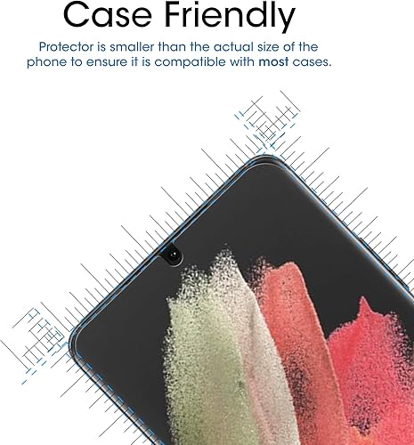 Miniatura 6 de amFilm - Protector de pantalla de vidrio templado curvado 3D para Galaxy S21 Ultra 5G de 6.8 pulgadas, totalmente compatible con escáner de huellas