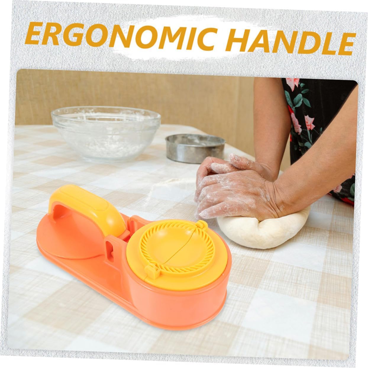 COLLBATH Ergonomic Dumpling Presser 2 Sets Kitchen Dumpling Skin Press Maker for Quick Easy Wrapping