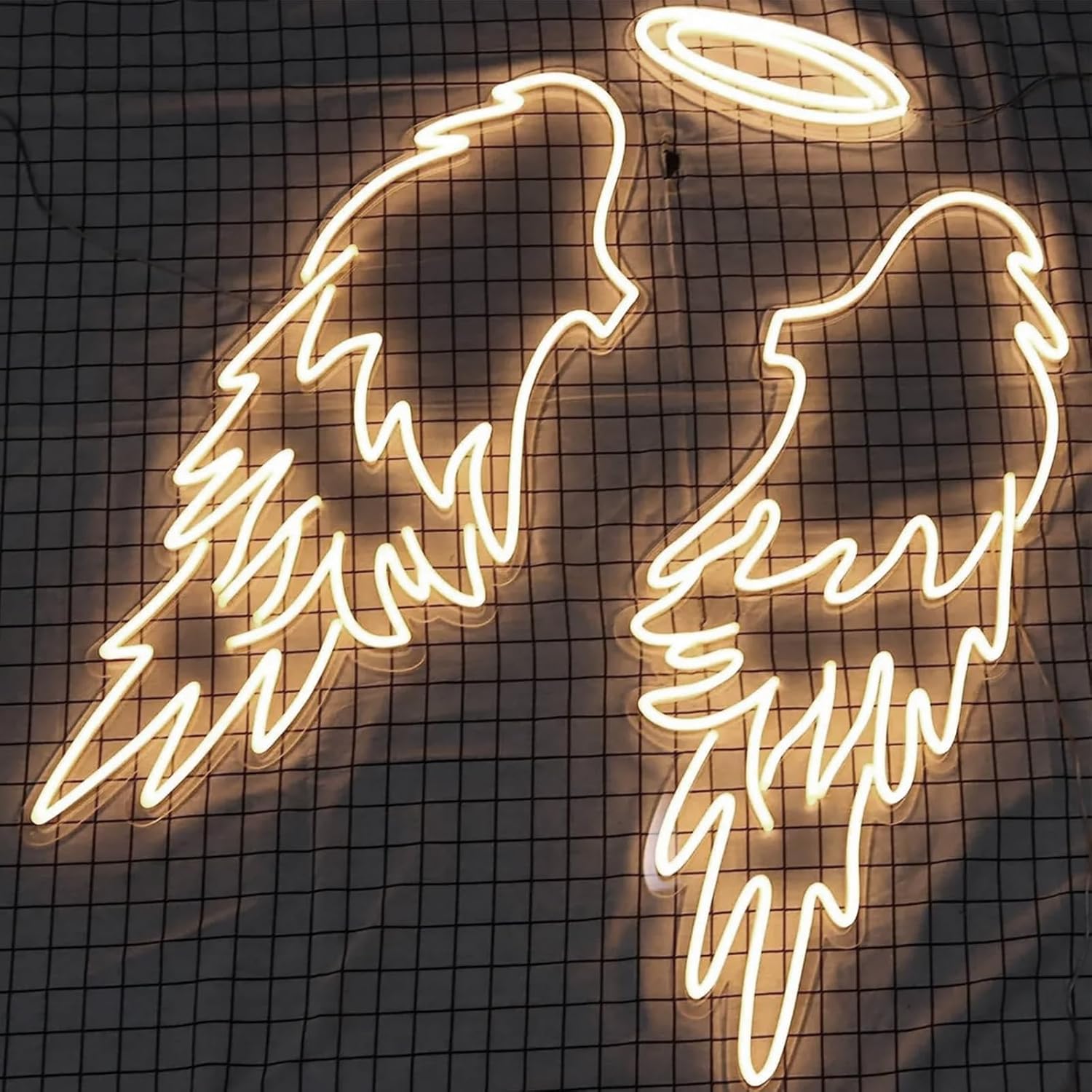 Angel Wings and Halo Neon Signs for Wall Decor 40 inches Personalized Wings Wall Light Up Signs 3 PCS Wedding Angel Led Sign Christmas Home Party Decorations