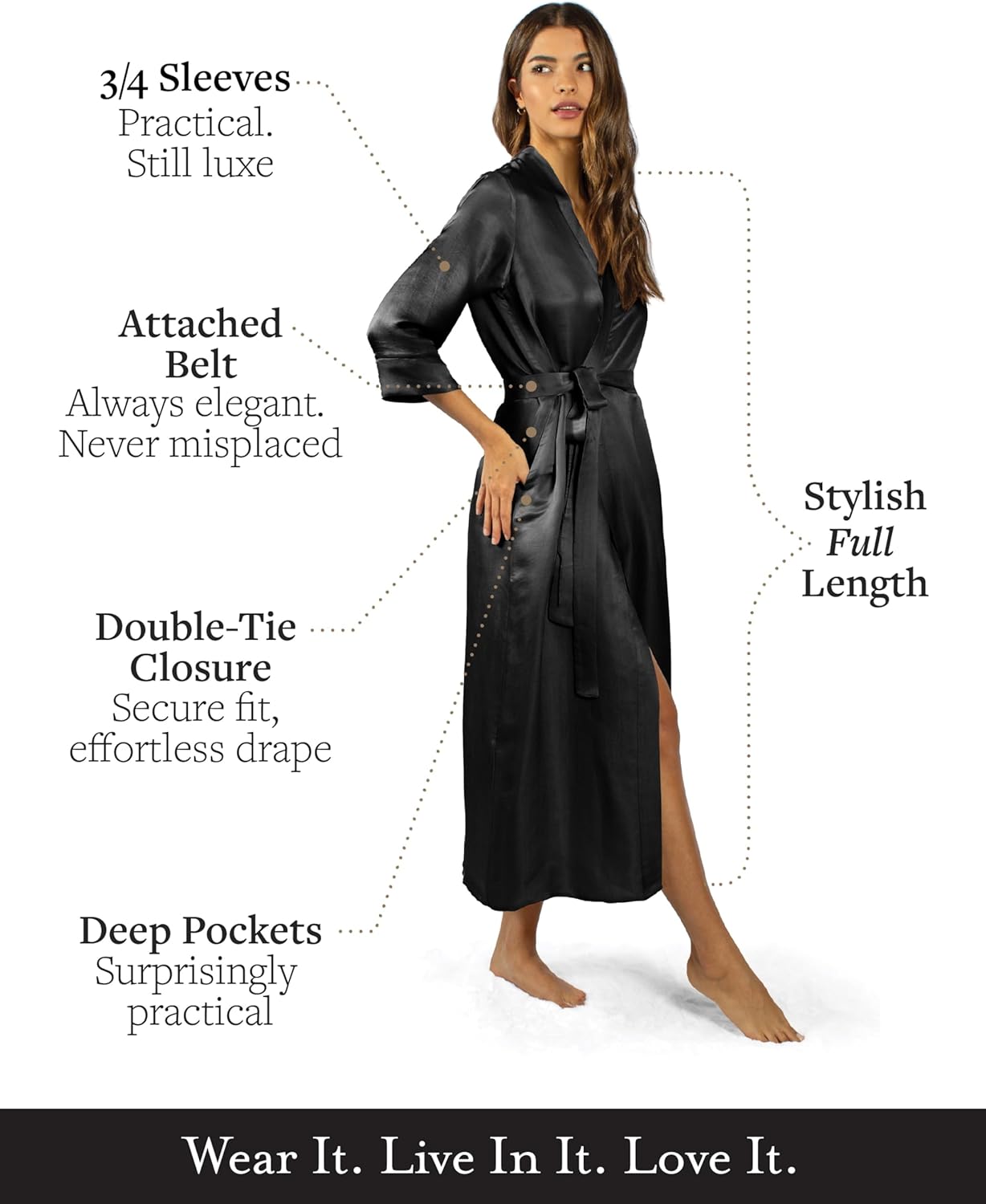 Tara Sartoria Luxury Artisan Silk Robe for Women, 27 Momme, Full Length, Washable, XS–4XL, Oprah Daily 2025 - Image 7